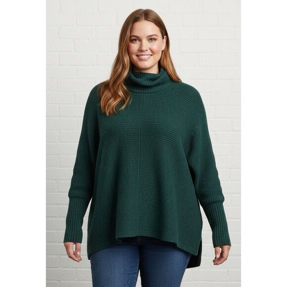 Vince Camuto Turtleneck Green knit sweater size large - Picture 1 of 7